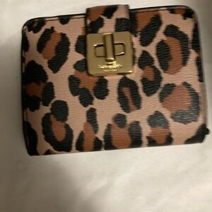 Kate Spade Leopard Print Wallet - Black and Brown